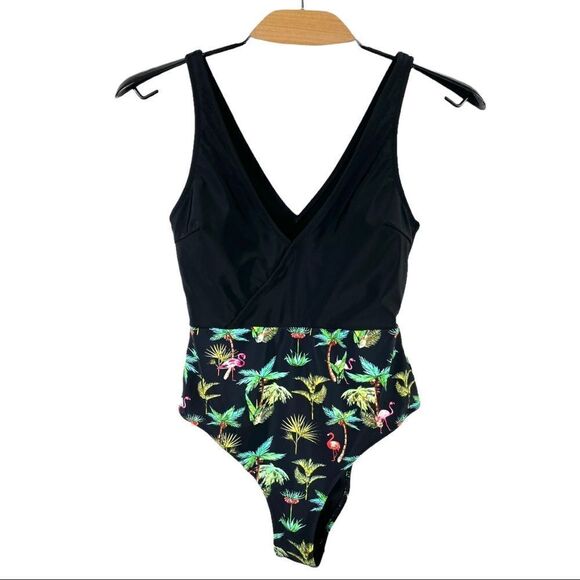 Cupshe Black Flamingo Swimsuit Size S - Picture 5 of 6